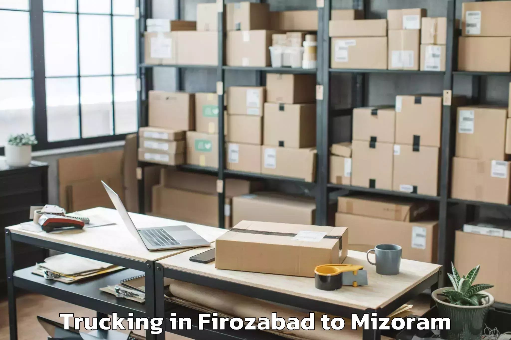 Affordable Firozabad to Hnahthial Trucking